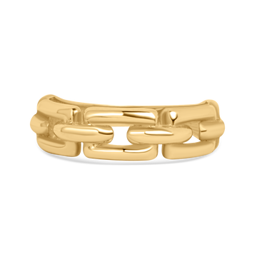 Wide Chain Link Band | 10k Gold