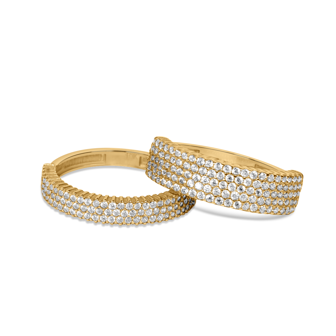 Wide Pave CZ Ring | 10k Gold