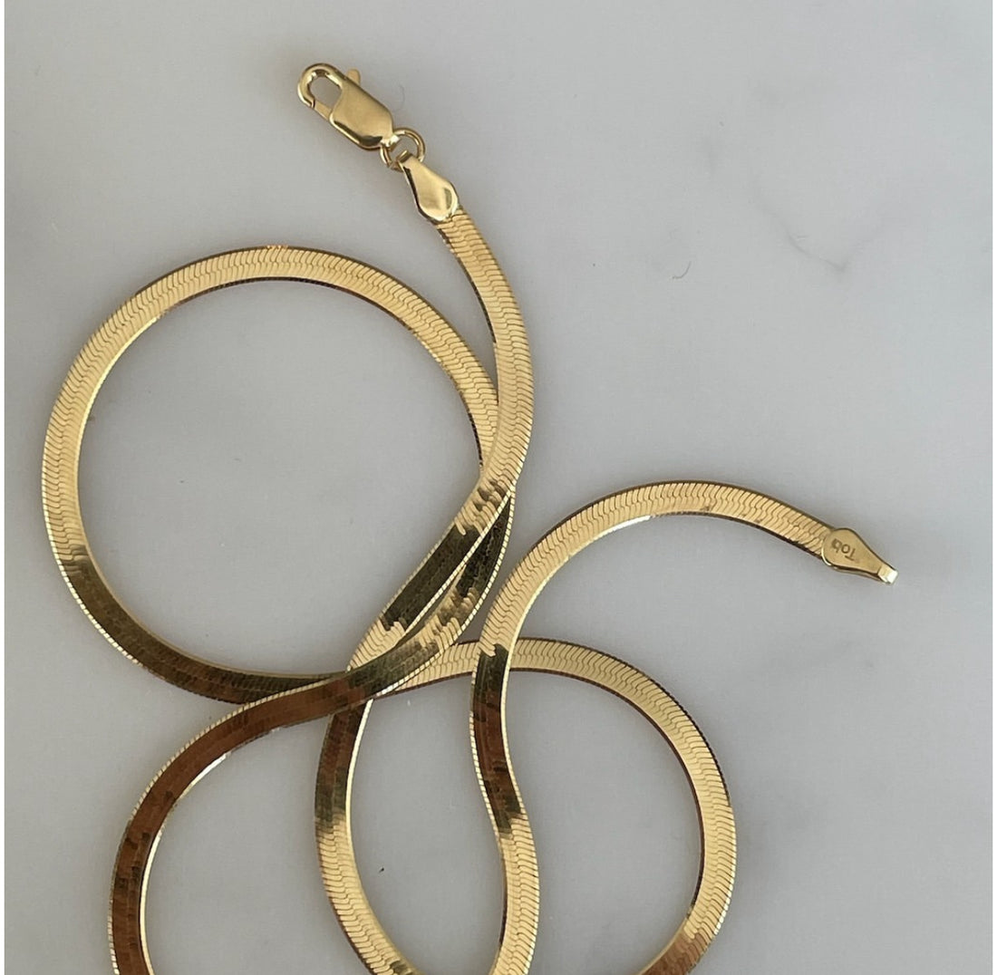 gold harringbone chain