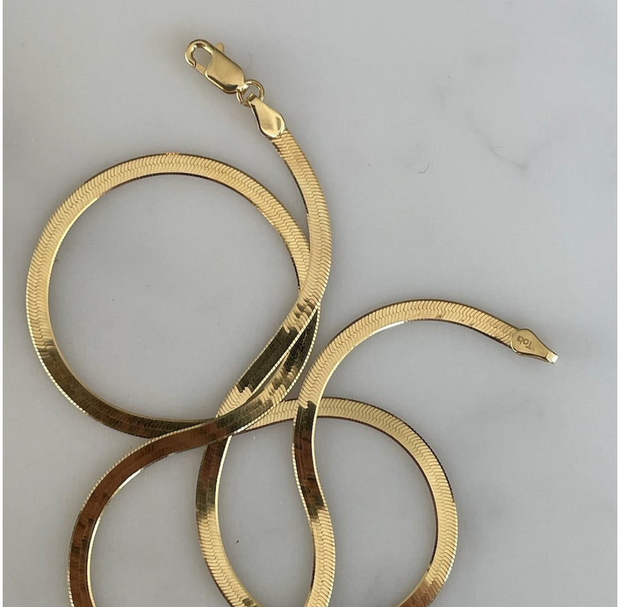 gold harringbone chain
