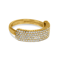 Wide Pave CZ Ring | 10k Gold