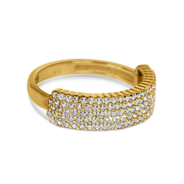 Wide Pave CZ Ring | 10k Gold