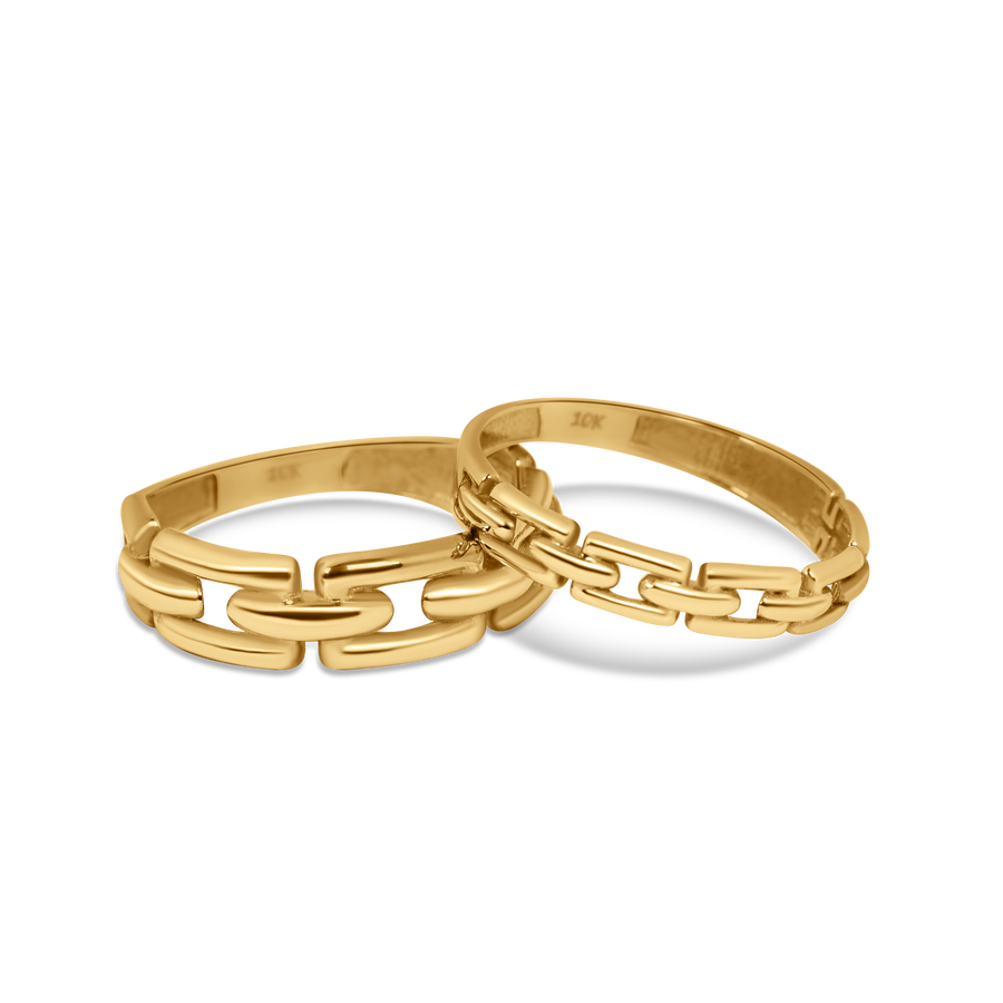 Narrow Chain Link Band | 10k Gold