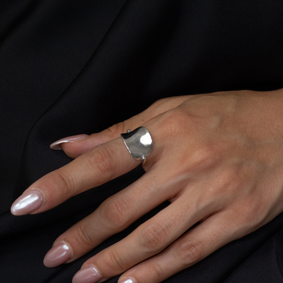 Curved Ring | 10k Yellow/White/Rose Gold, Silver