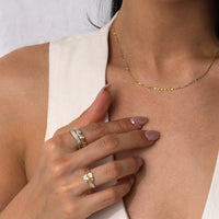 Gold Band with CZ Accent | 10k Gold