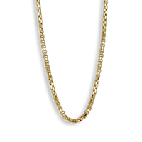 2.5mm Round Box Chain Necklace - 14K Yellow Gold-Plated Sterling Silver 925, Made In Italy