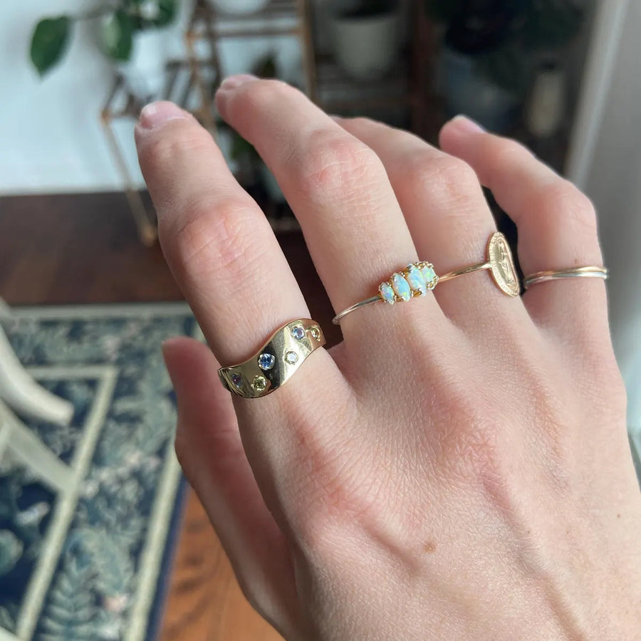 Six Birthstone Ring | 10-14k Yellow/White/Rose Gold