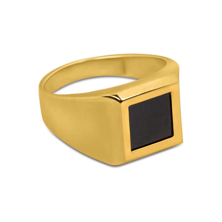 statement black onyx ring for men
