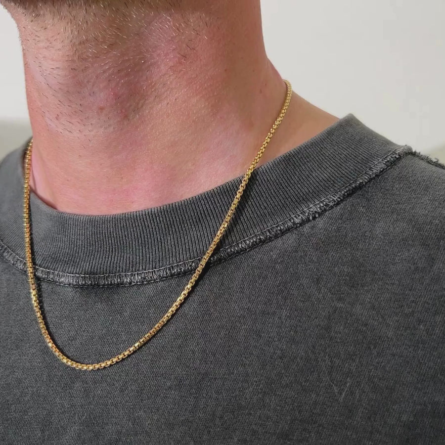 Round Box Chain | 10k Gold | 2.5MM | 18–26"