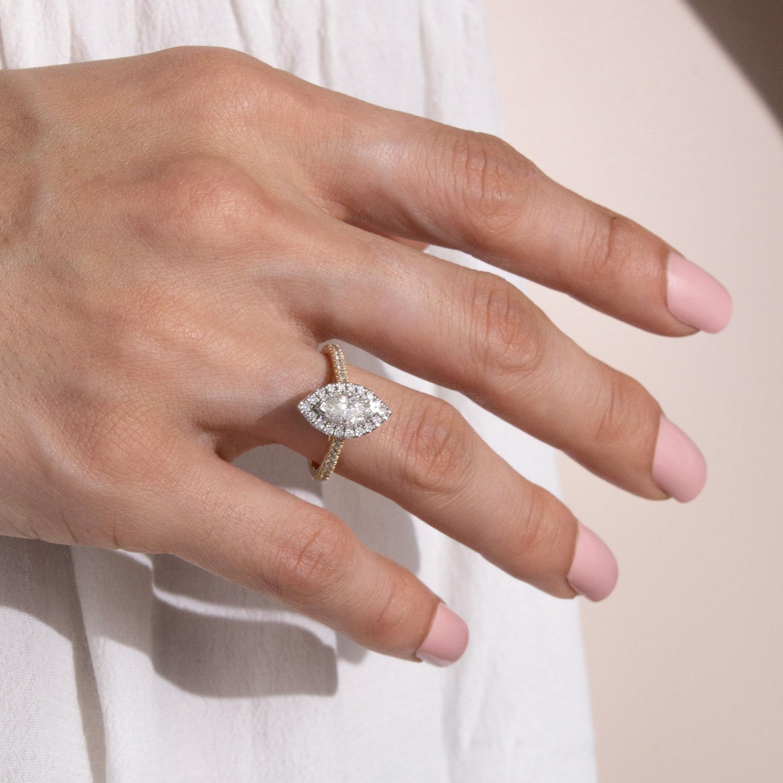 Marquise ring with halo deals