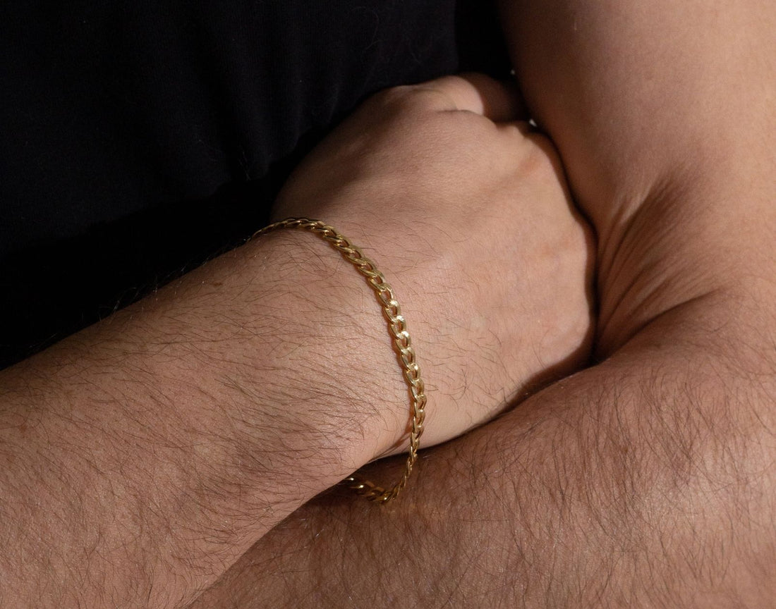 Flat Curb Bracelet 10k Gold 4.8mm 6.5 8.5 7