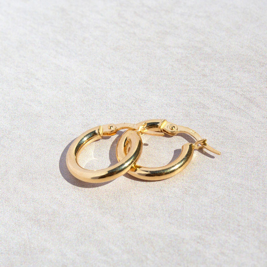 small gold hoops 14k