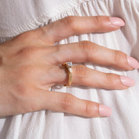Three Diamond Engagement Ring | 0.40 CT | 10k-14k Yellow/White/Rose Gold