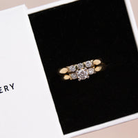 3 diamond engagement ring with wedding band