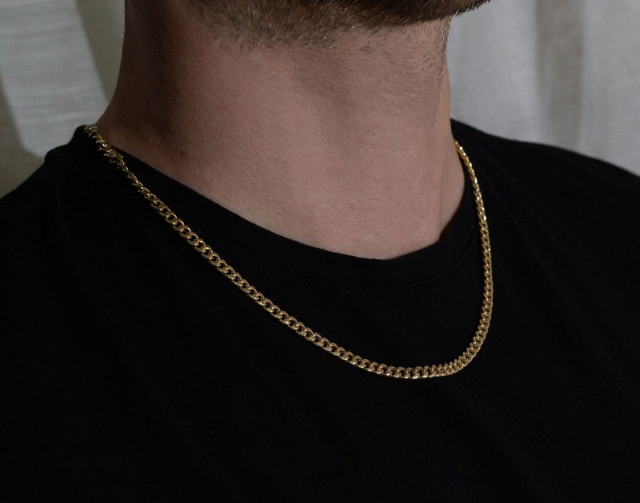 mens solid 10k gold cuban link chain real