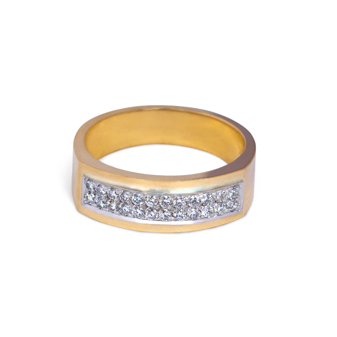 Mens double row diamond 2025 band