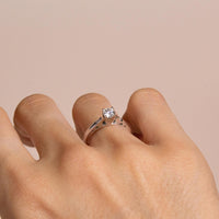 Solitaire Diamond Ring with Bezel Band | 0.43 CT | 14k Yellow/White/Rose Gold