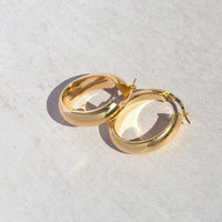 Thick Gold Oval Hoops