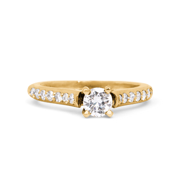 Solitaire Engagement Ring | 0.76 CT | 14k Yellow/White/Rose Gold