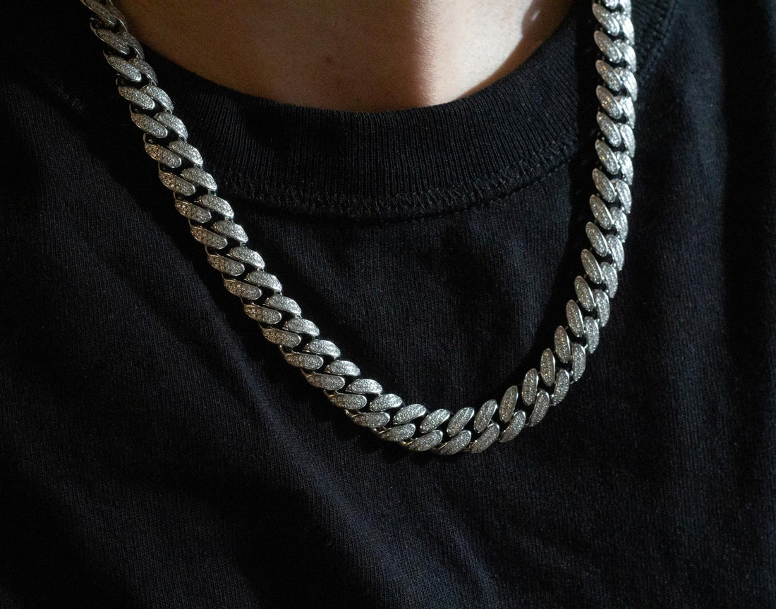  diamond cuban link chain, heavy cuban chain silver 10mm diamonds