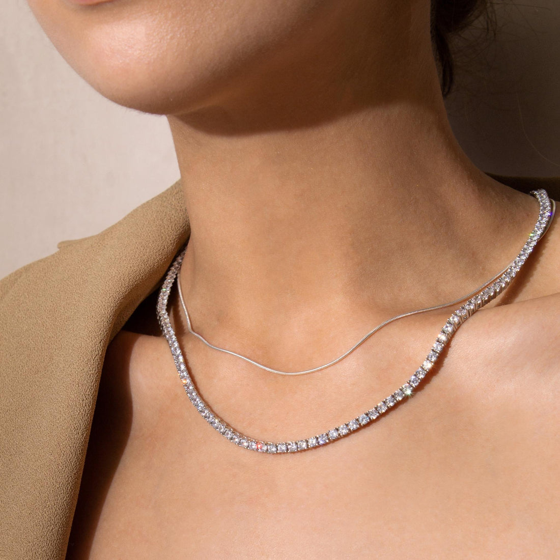 sterling silver tennis choker