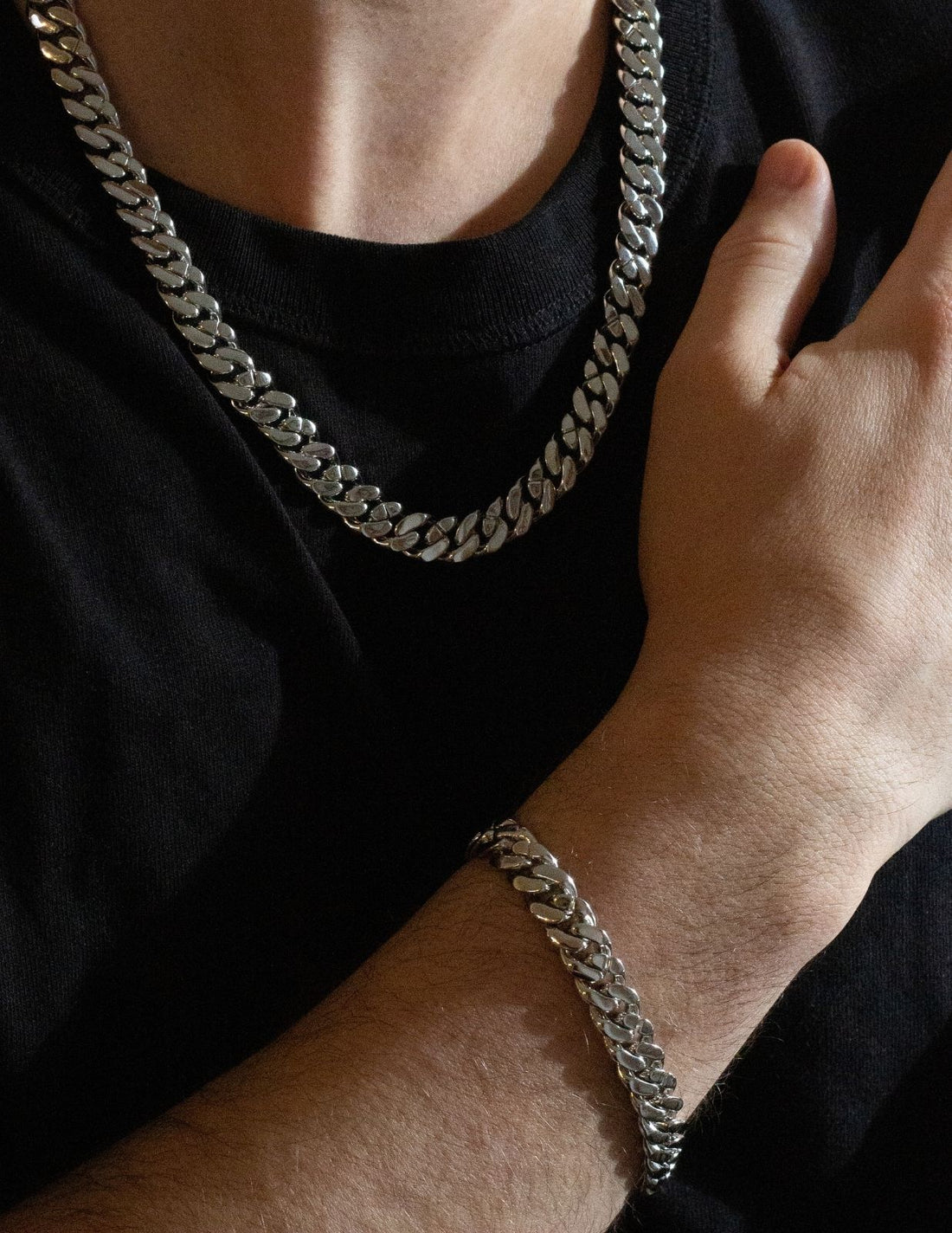 Reversible Cuban Chain with CZ | Silver | 10mm