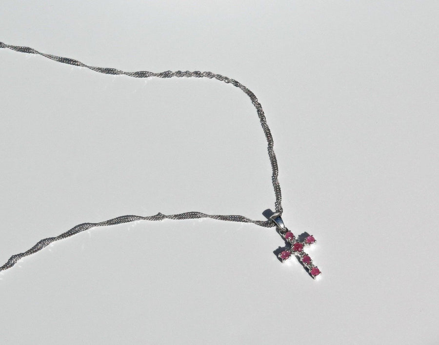 silver cross ruby toronto, cross pendant canada, sterling silver cross necklace canada