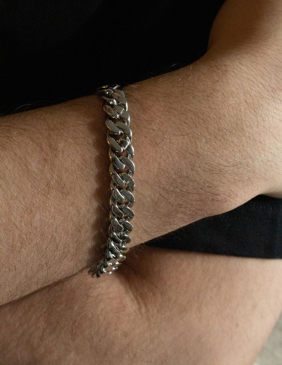 Reversible Cuban Bracelet with CZ | Silver | 10mm | 9"