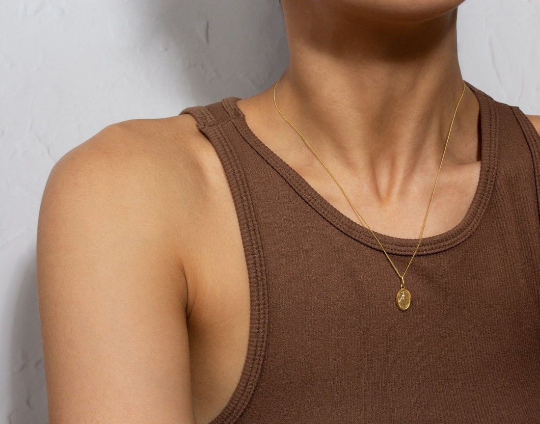 Small Gold Virgin Mary Pendant Toronto 10k Gold 16 30
