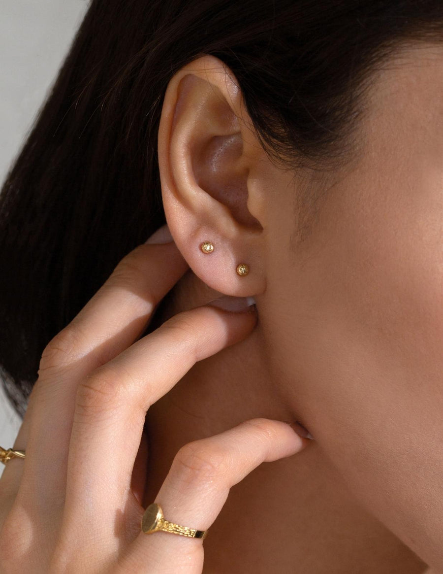 diamond cut gold earrings 