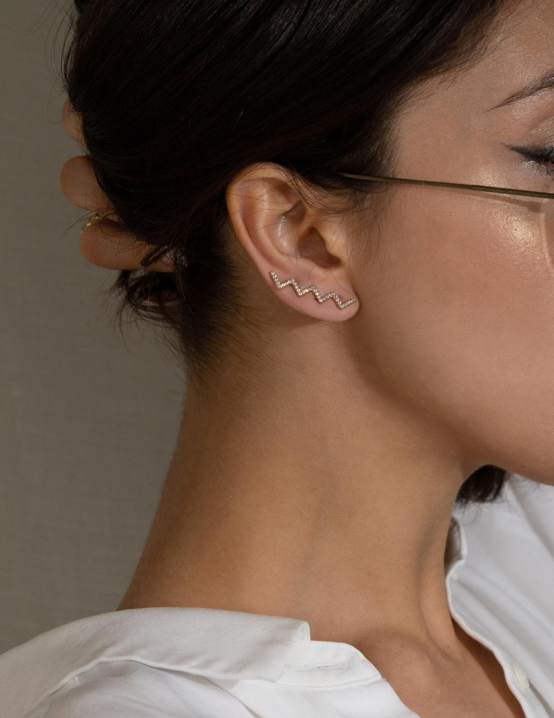 Ear wrap crawler hook store earrings real gold