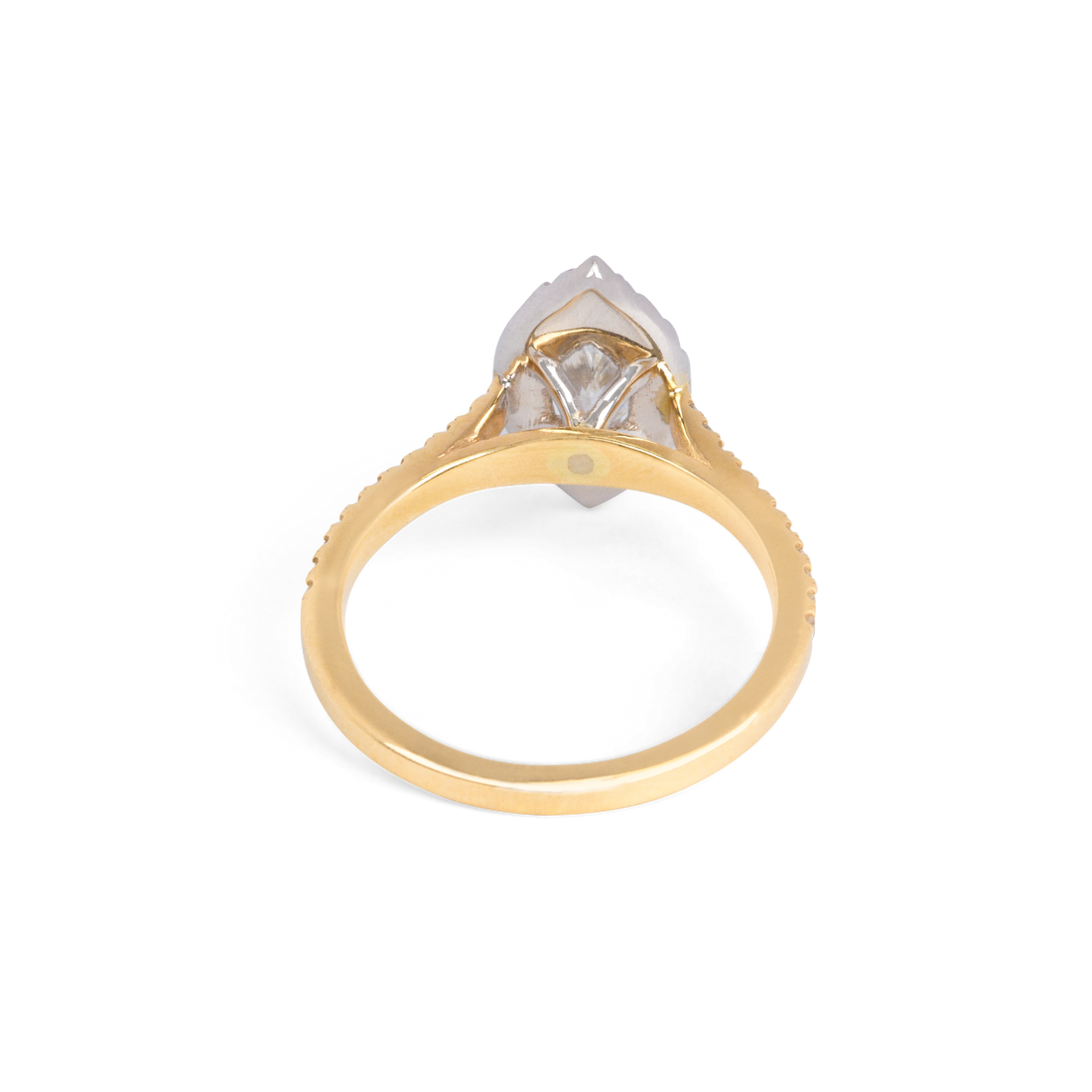 Halo Marquise Engagement Ring | 0.96 CT | 14k Yellow/White/Rose Gold