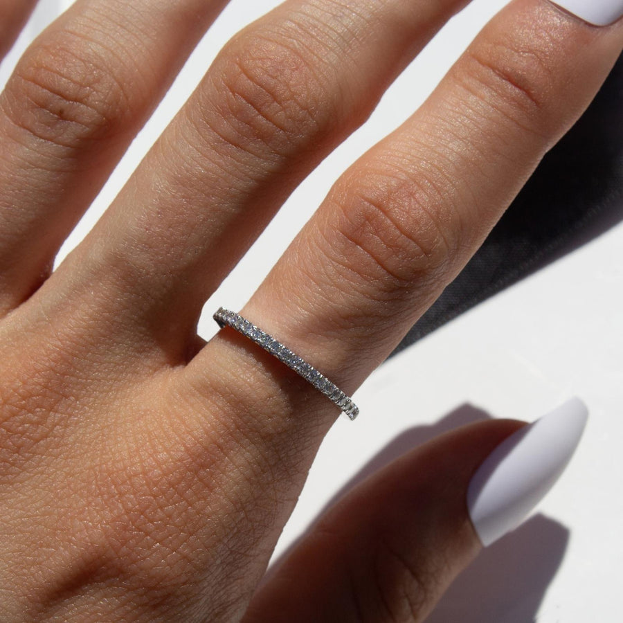 micro pave wedding band white gold