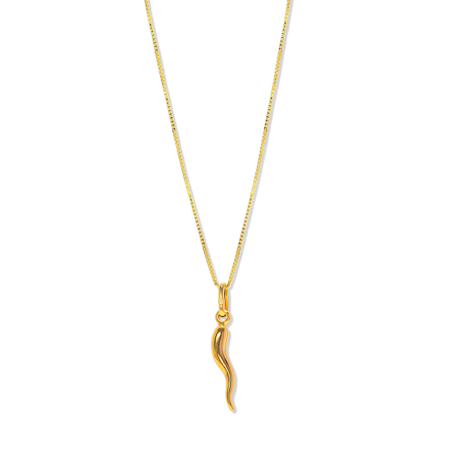 10k Gold Chili Pepper Pendant Necklace