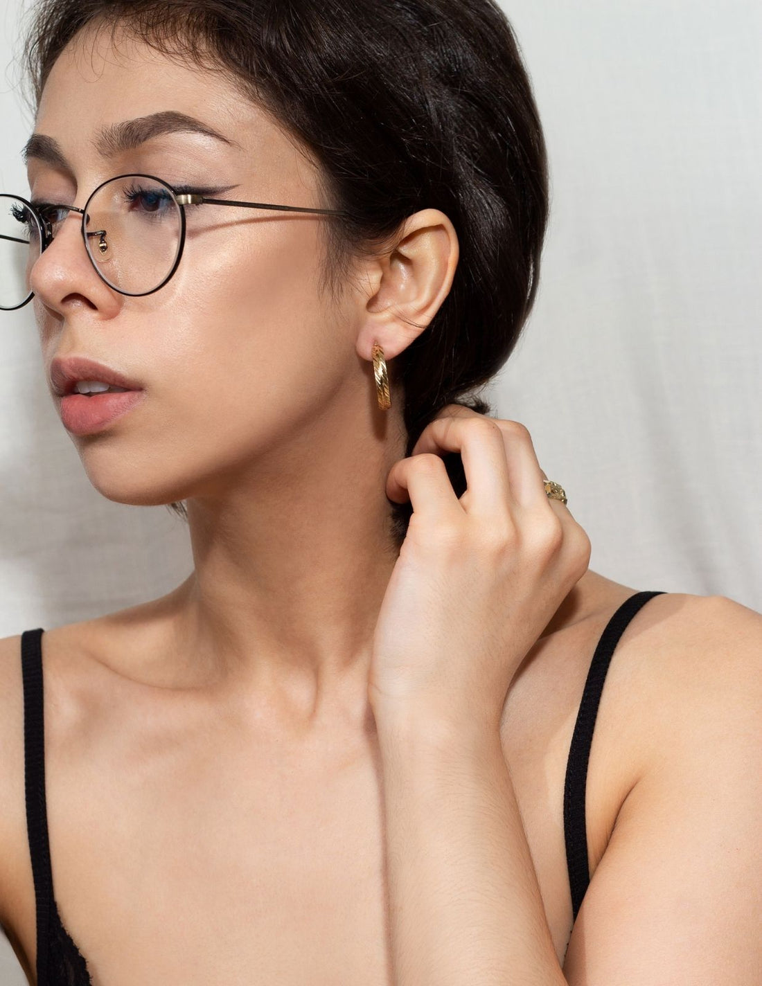 minimal gold hoop earrings, thin gold hoop earrings, gold hoop earrings 10k, large thin gold hoops