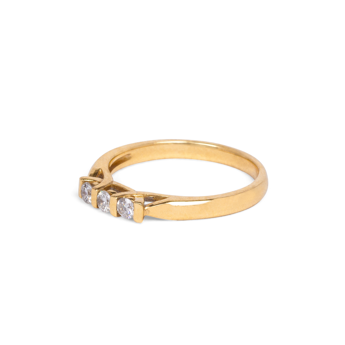 Three Stone Diamond Ring Band | 0.18CT | 10-14k Yellow/White/Rose Gold