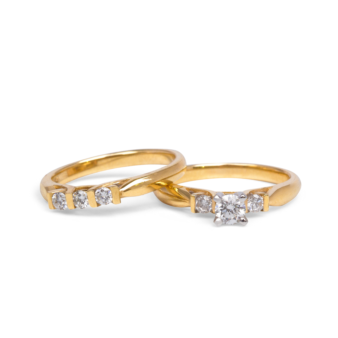 Three Stone Diamond Ring Band | 0.18CT | 10-14k Yellow/White/Rose Gold