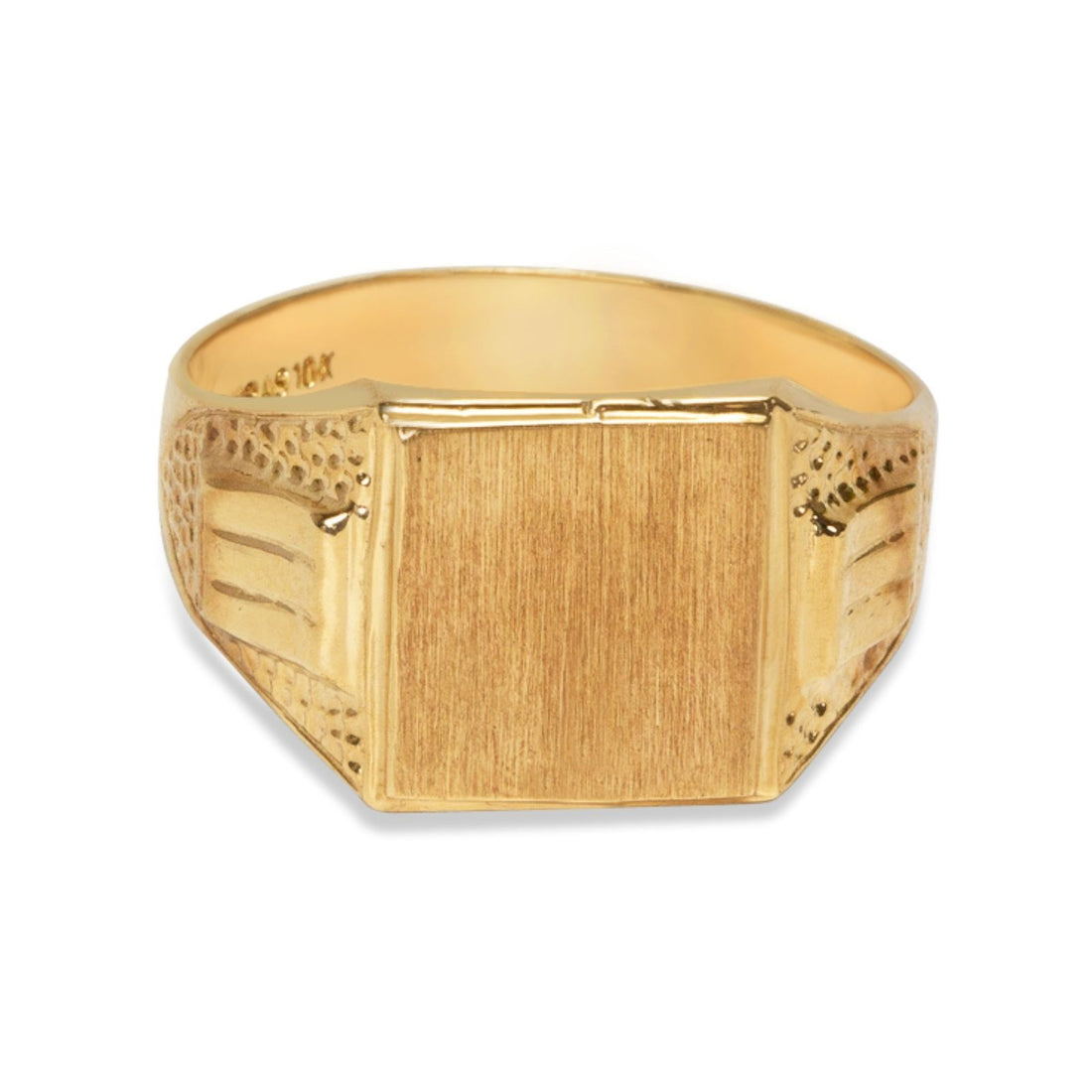 Bold Square Signet Ring | 10k Yellow/White/Rose Gold