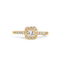 Princess Halo Engagement Ring | 0.50 CT | 14k Yellow/White/Rose Gold