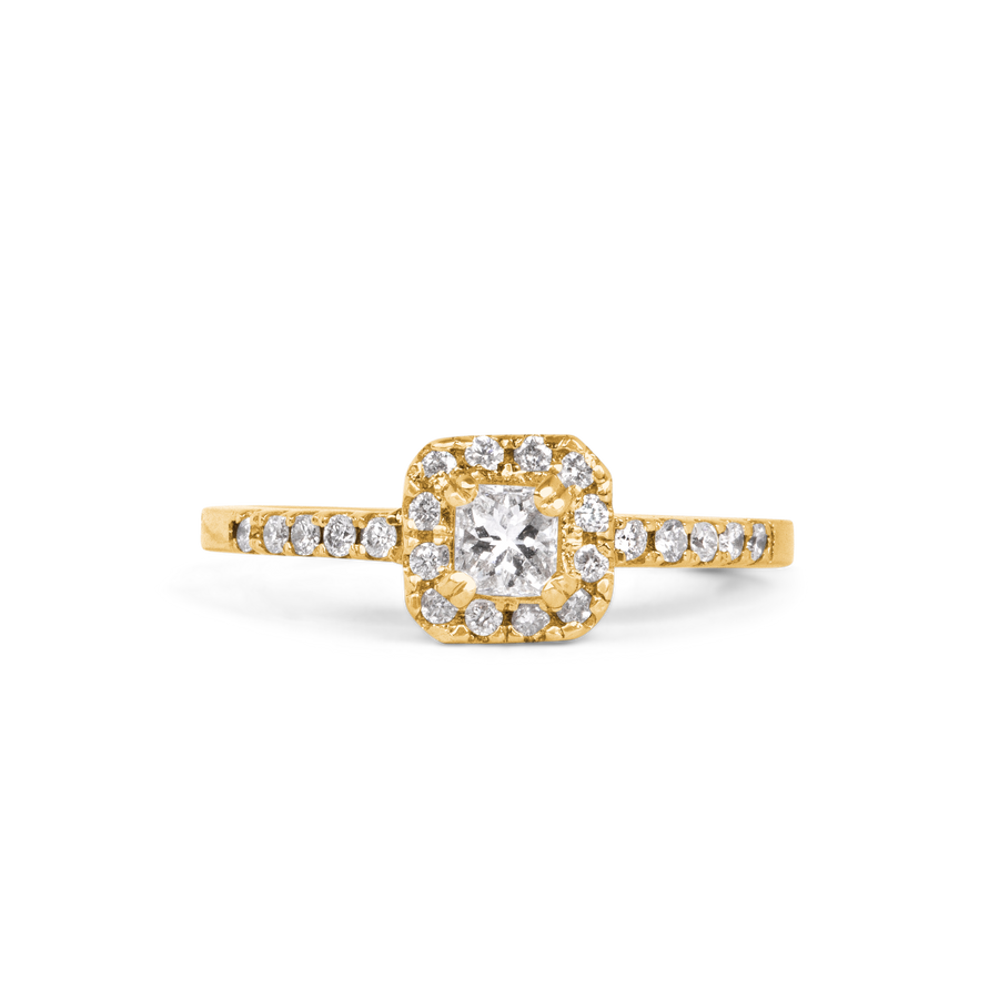 Princess Halo Engagement Ring | 0.50 CT | 14k Yellow/White/Rose Gold