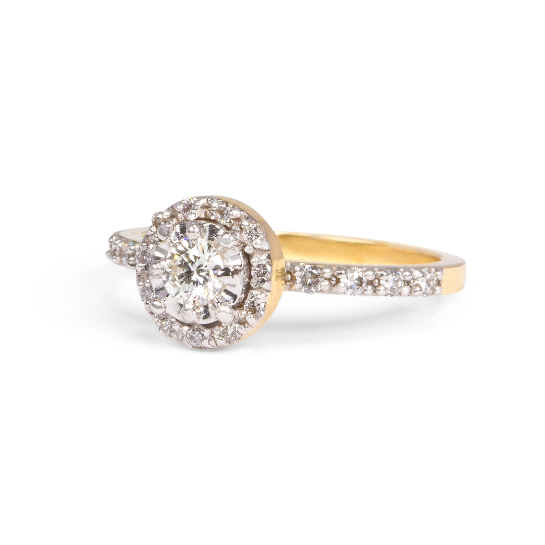 classic round halo engagement ring