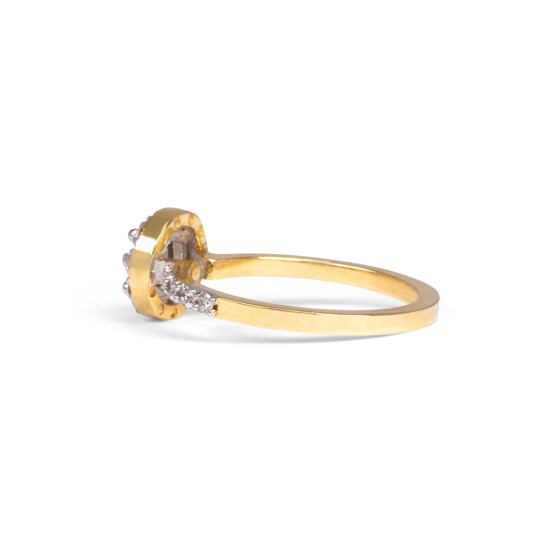 Round Halo Engagement Ring | 0.45 CT | 14k Yellow/White/Rose Gold