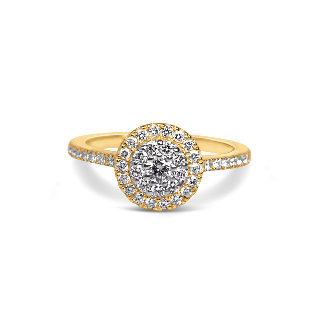 round halo ring white gold, yellow gold halo engagement rings canada