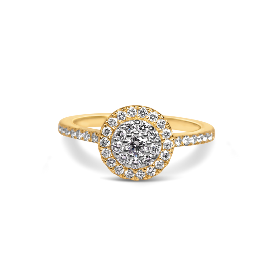 round halo ring white gold, yellow gold halo engagement rings canada