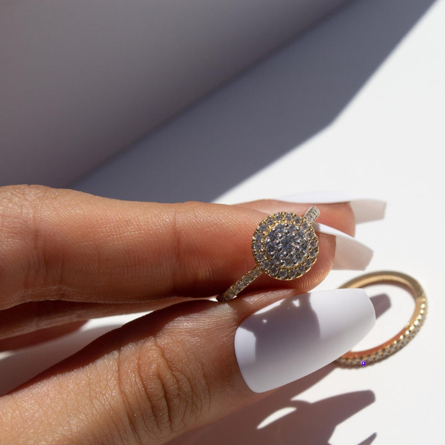 diamond 14k yellow gold halo ring, costco halo ring