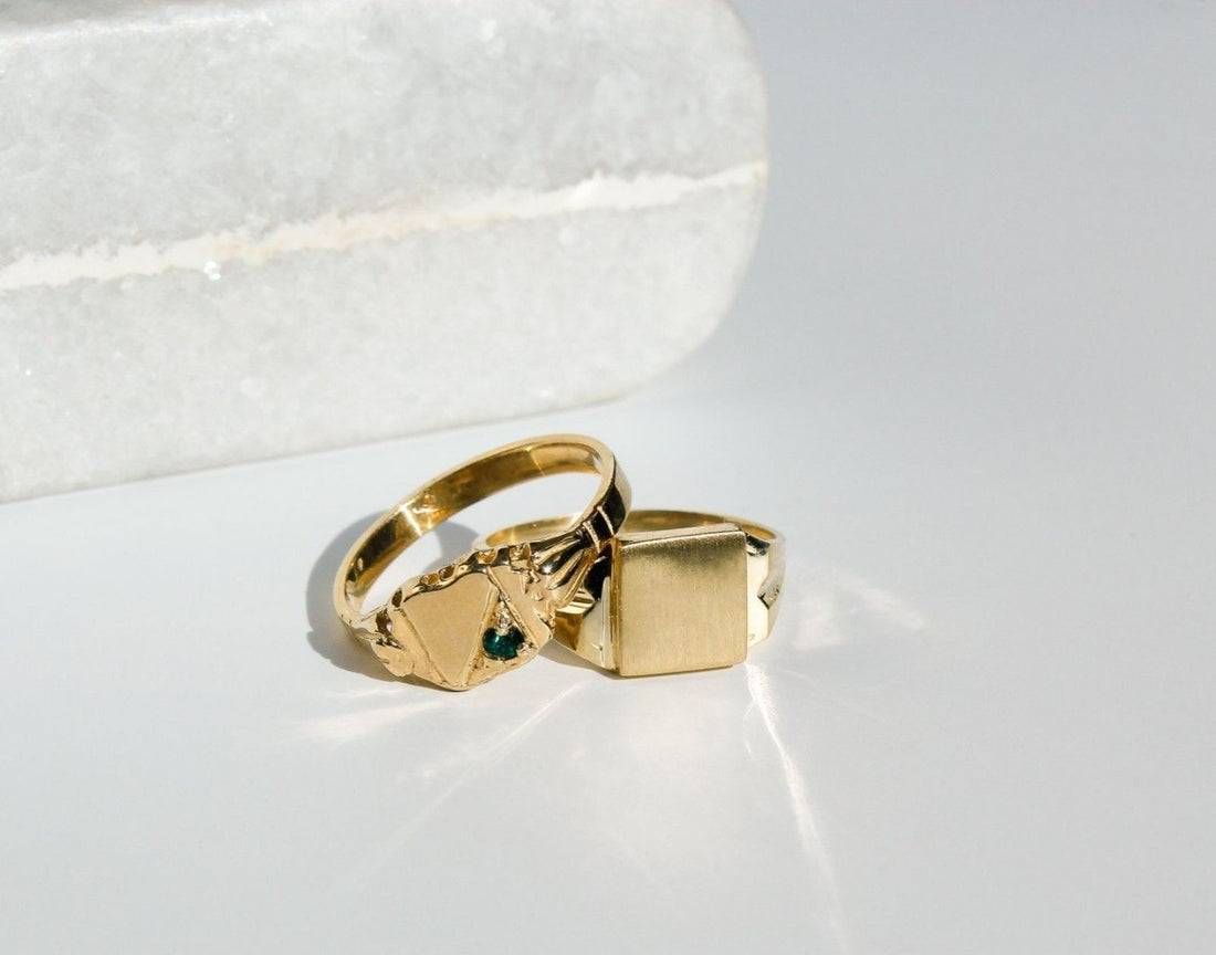 vintage pinky ring, vintage 10k gold ring, pinky signet ring 14k gold, white gold pinky ring