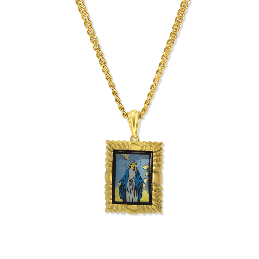 St. Christopher Pendant | 10k Yellow/White/Rose Gold | 16–28"