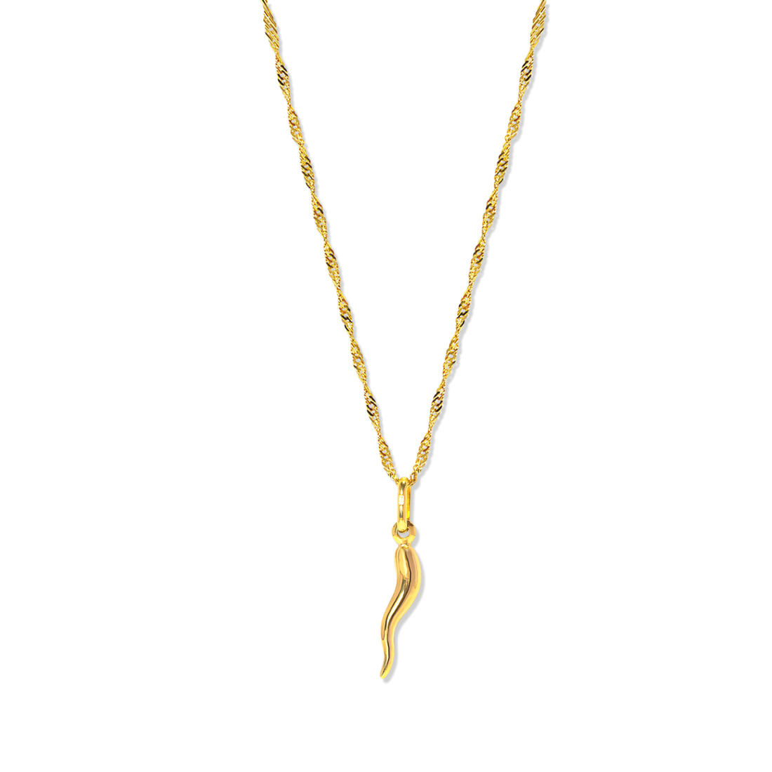 10k Gold Chili Pepper Pendant Necklace