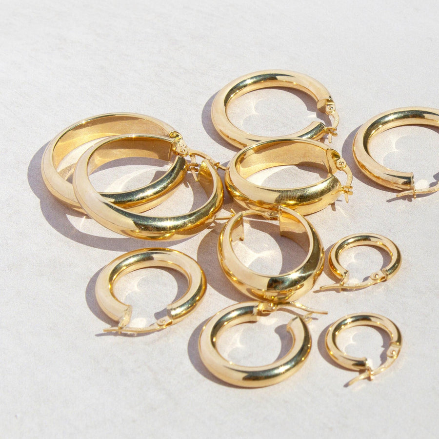 Thick Tube Hoops | 10k Gold | 22-28mm