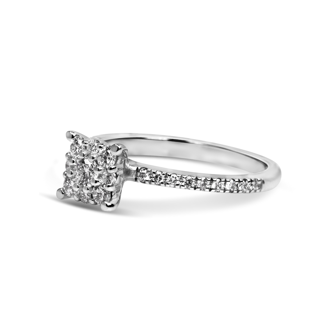 square diamond engagement rings white gold